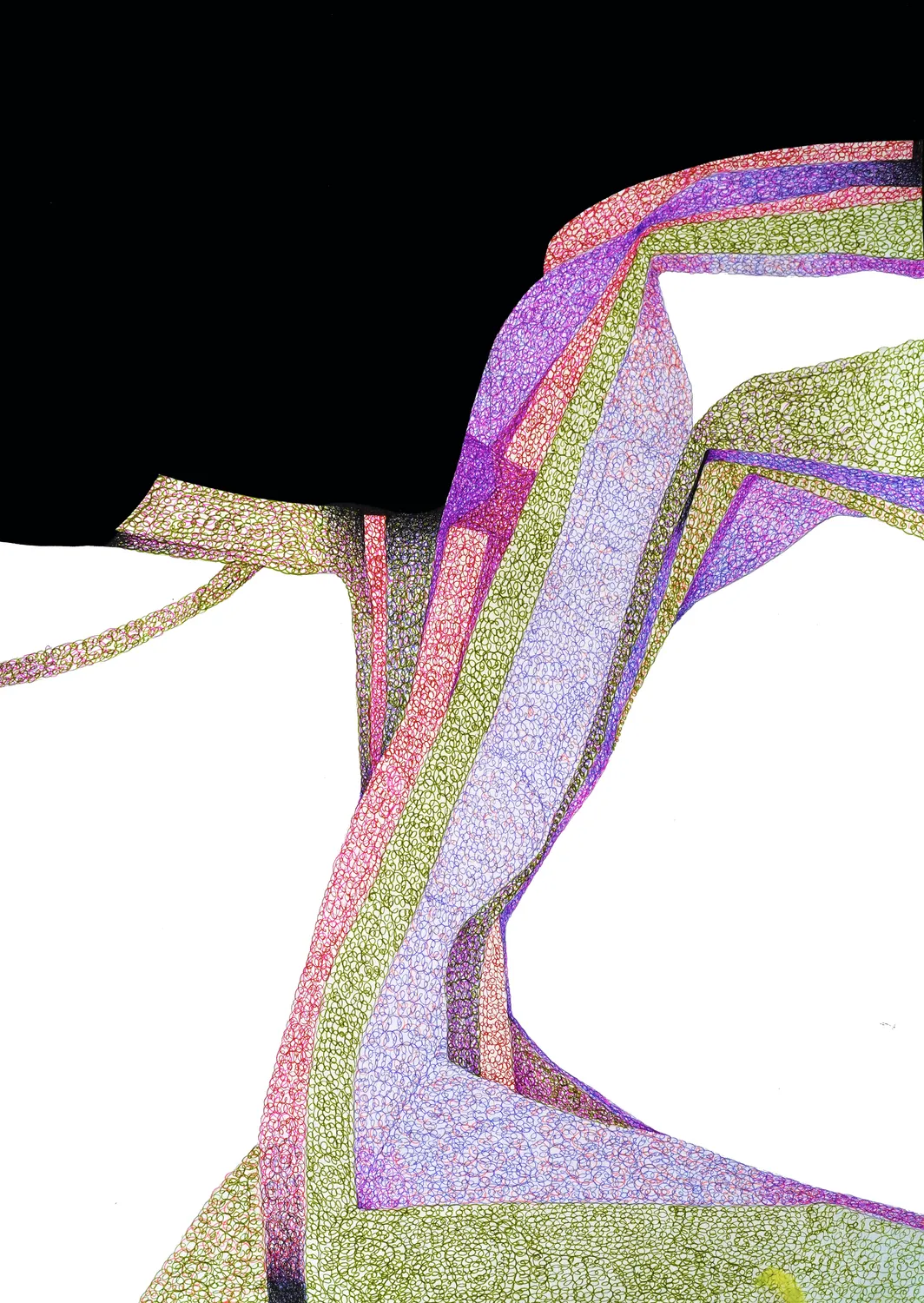 Generation, acrylic and pen on canvas, 2023, by Kaami