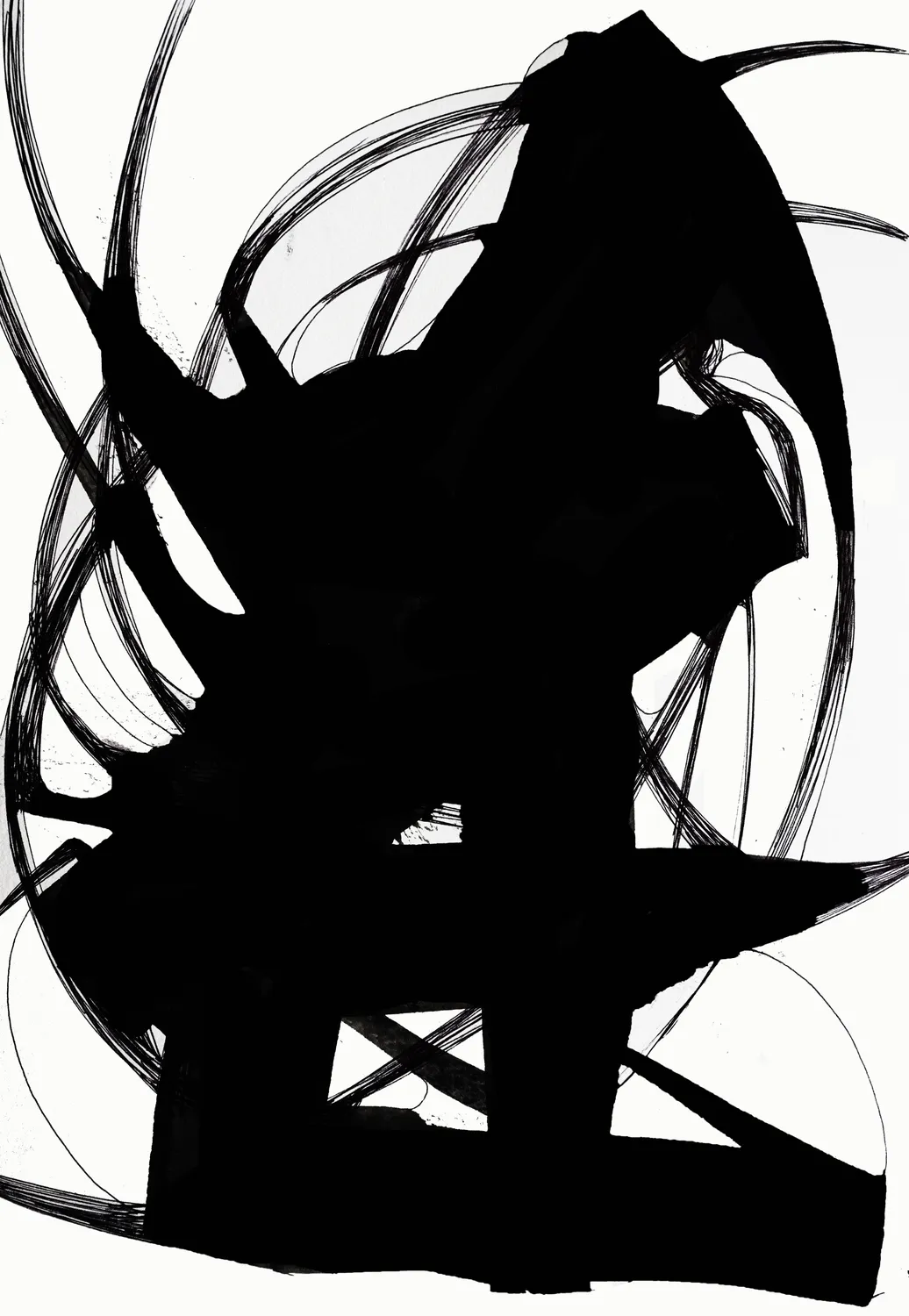 Ghost, acrylic and pen on paper, 2024, by Kaami