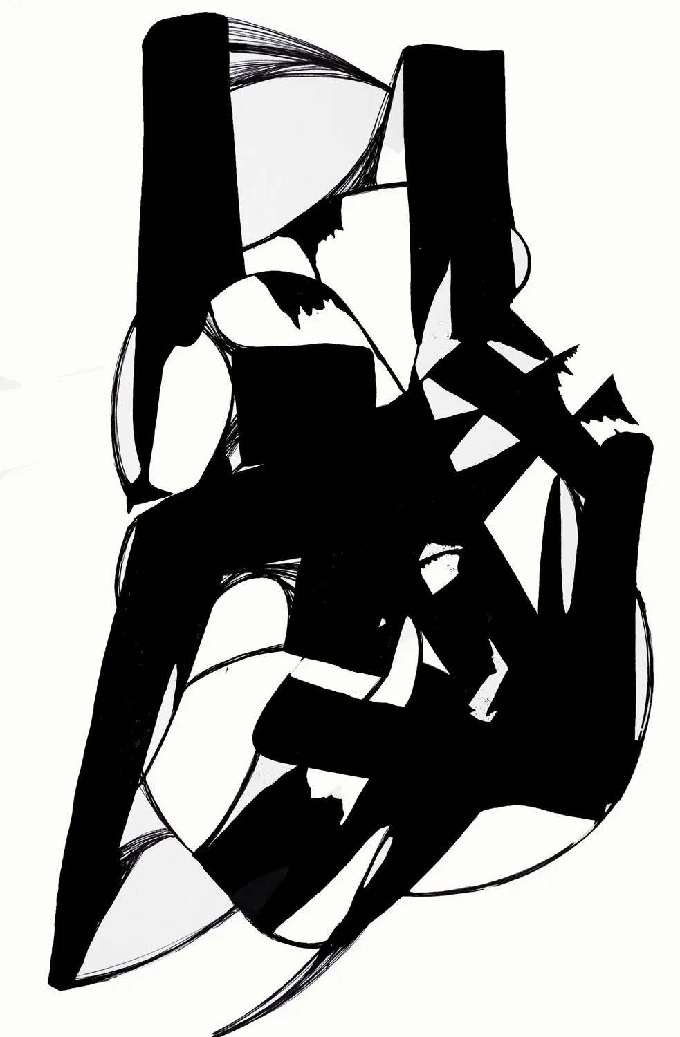 Shattered, acrylic and pen on paper, 2024, by Kaami